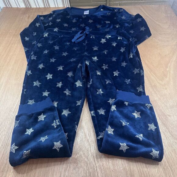 Secret Treasures Plush Star Pajama Set XL 16-18 Navy Cozy Winter Holiday Gift - Picture 3 of 8